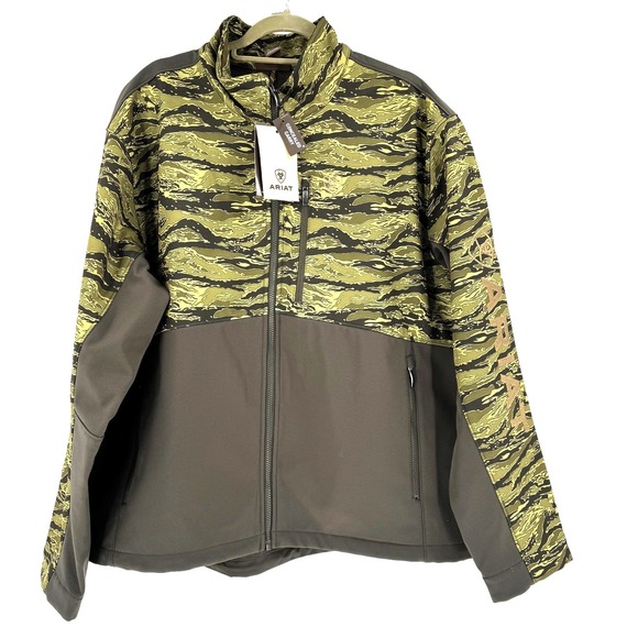 NEW Ariat Men's Camo Logo Concealed Carry Softshell Jacket Large Western Landman